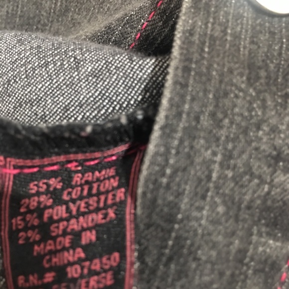 Vezucci Hot Pink Trim & Rhinestone Jean Jacket - Picture 7 of 8